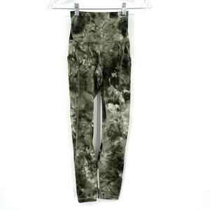Lululemon Align Pant 23" Diamond Dye Light Sage Army Green Dark Olive Size 0
